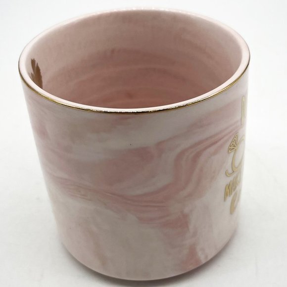 Does This Ring Make Me Look Engaged Pink Gold Heart Script Coffee Mug Tea Cup - Picture 4 of 6